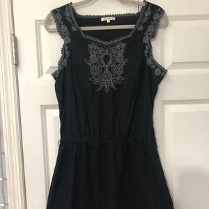 Black embroidered dress